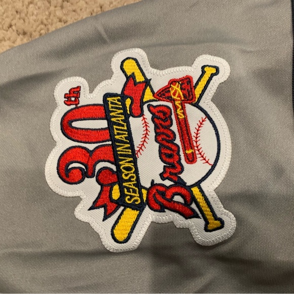 Chipper Jones Atlanta Braves 1995 World Series Jersey Mens XL NWT Road Gray - Picture 6 of 13